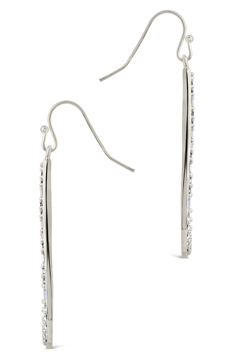 Sterling Forever Evangeline Cubic Zirconia Teardrop Earrings, Alternate, color, Silver
