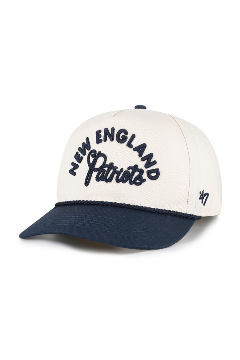 Women's '47 Natural New England Patriots Rope Script Hitch Adjustable Hat, Main, color, Natural