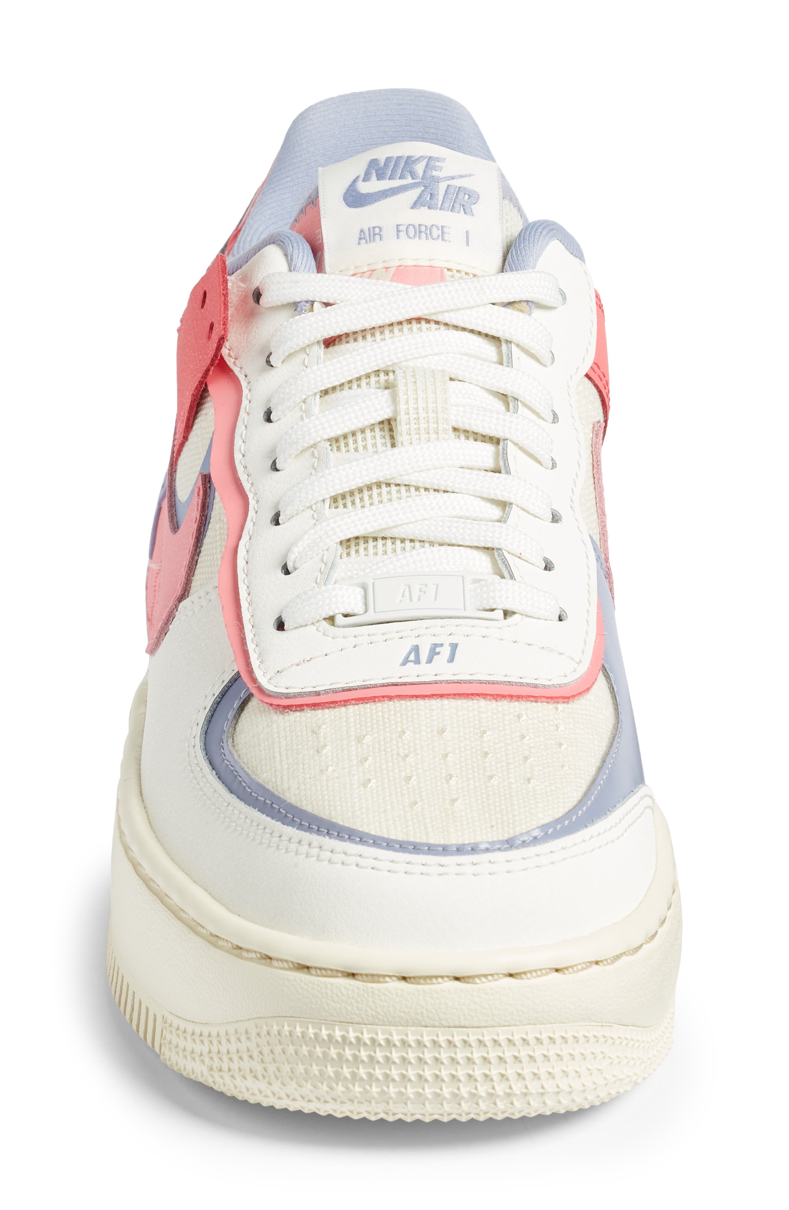 Air Force 1 Shadow Sneaker, Alternate, color, SAIL/ CORAL/ INDIGO HAZE