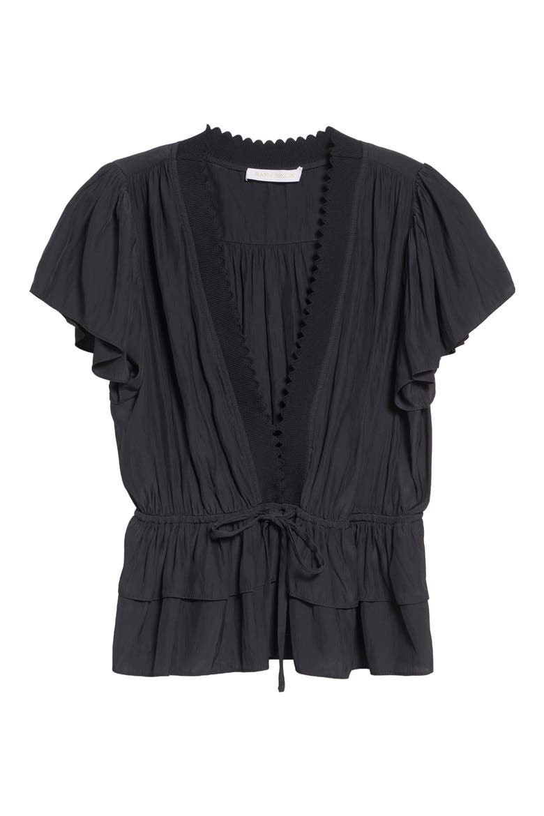 Emberly Peplum Shirt, Alternate, color, BLACK