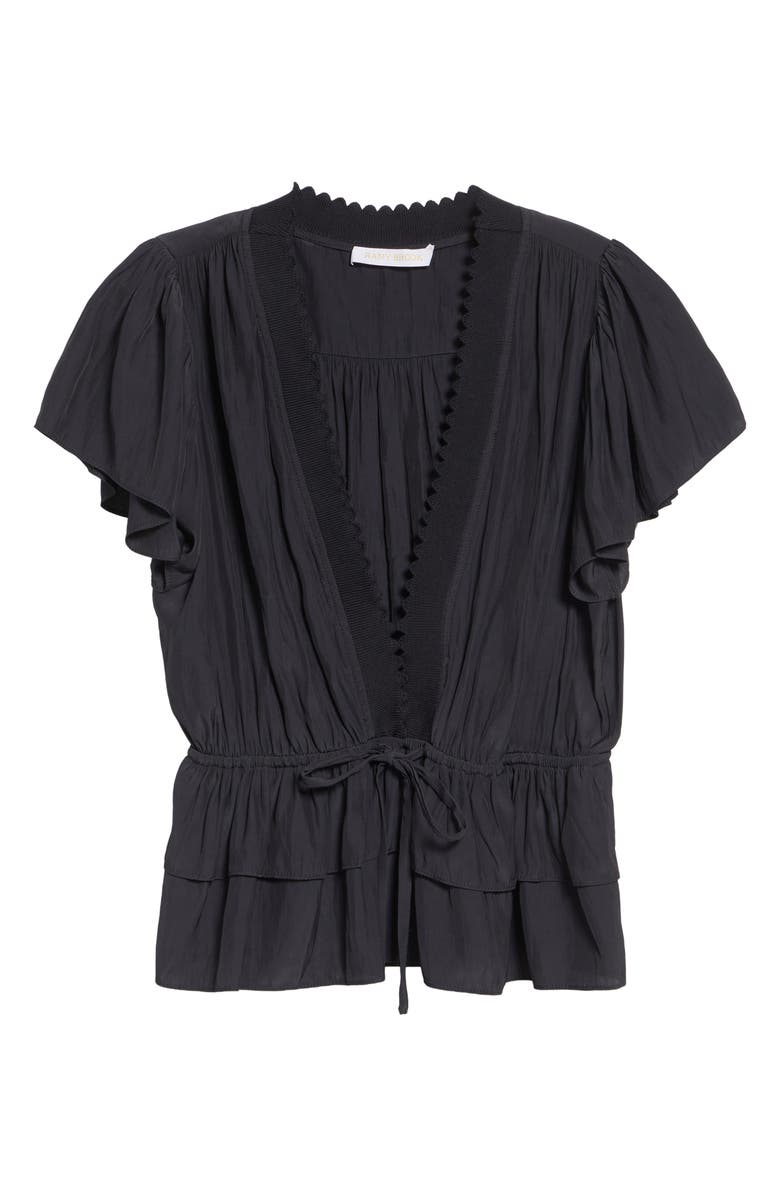 Ramy Brook Emberly Peplum Shirt, Alternate, color, Black