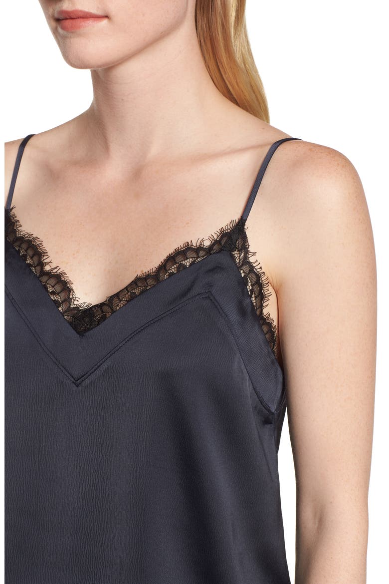 Gibson Lace Trim Camisole, Alternate, color, BLACK