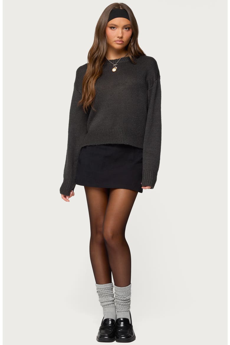 Kyrah Oversize Crewneck Sweater, Alternate, color, DARK-GRAY