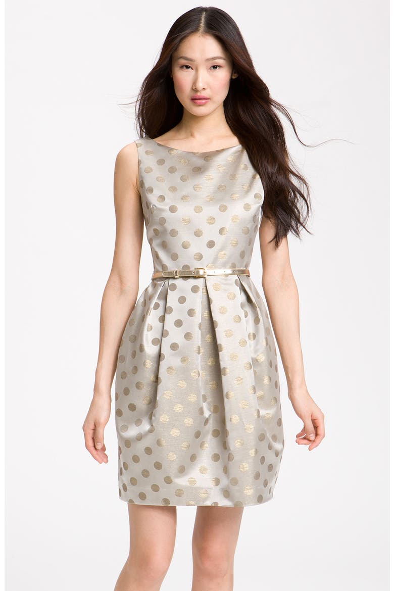 Belted Satin Dress, Main, color, DOT