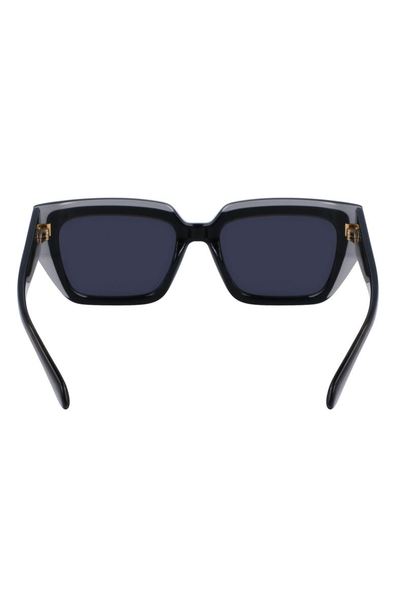 FERRAGAMO Classic Logo 55mm Square Sunglasses, Alternate, color, Transparent Grey/ Black