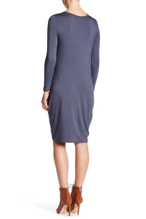 Go Couture Drape Long Sleeve Dress