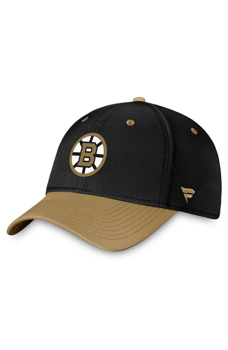 FANATICS Men's Fanatics Branded Black/Gold Boston Bruins Authentic Pro Rink Two-Tone Flex Hat, Alternate, color,