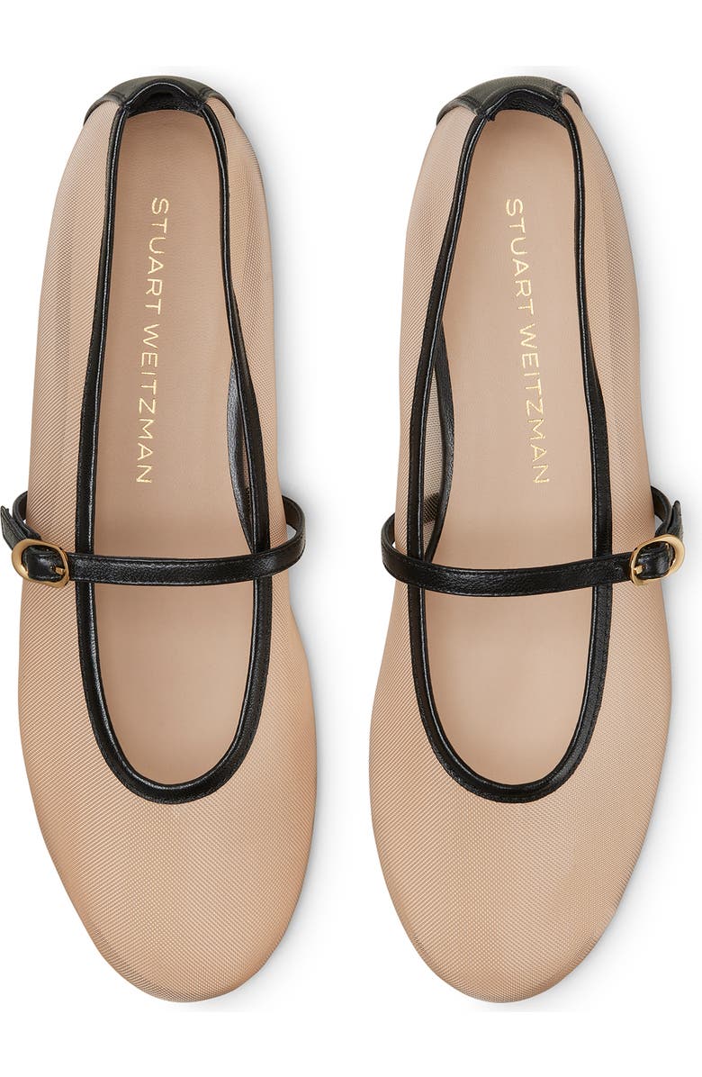 Stuart Weitzman Bareitall Mary Jane Flat, Alternate, color, Beige/ Black