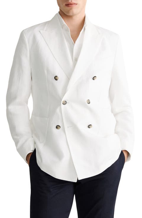 Slim Fit Linen Blend Suit Jacket