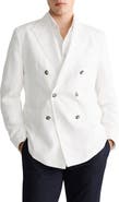 MANGO Slim Fit Linen Blend Suit Jacket