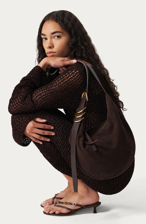 Rag & Bone Medium Mercer Suede Hobo Bag In Brown