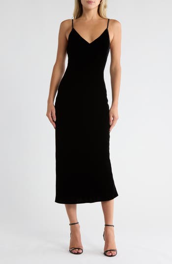 L'AGENCE Seridie Mid Length Slip Dress in Black at Nordstrom Rack, Size 12