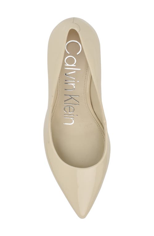 Calvin Klein Gayle Pointed Toe Pump In Ivory Patent