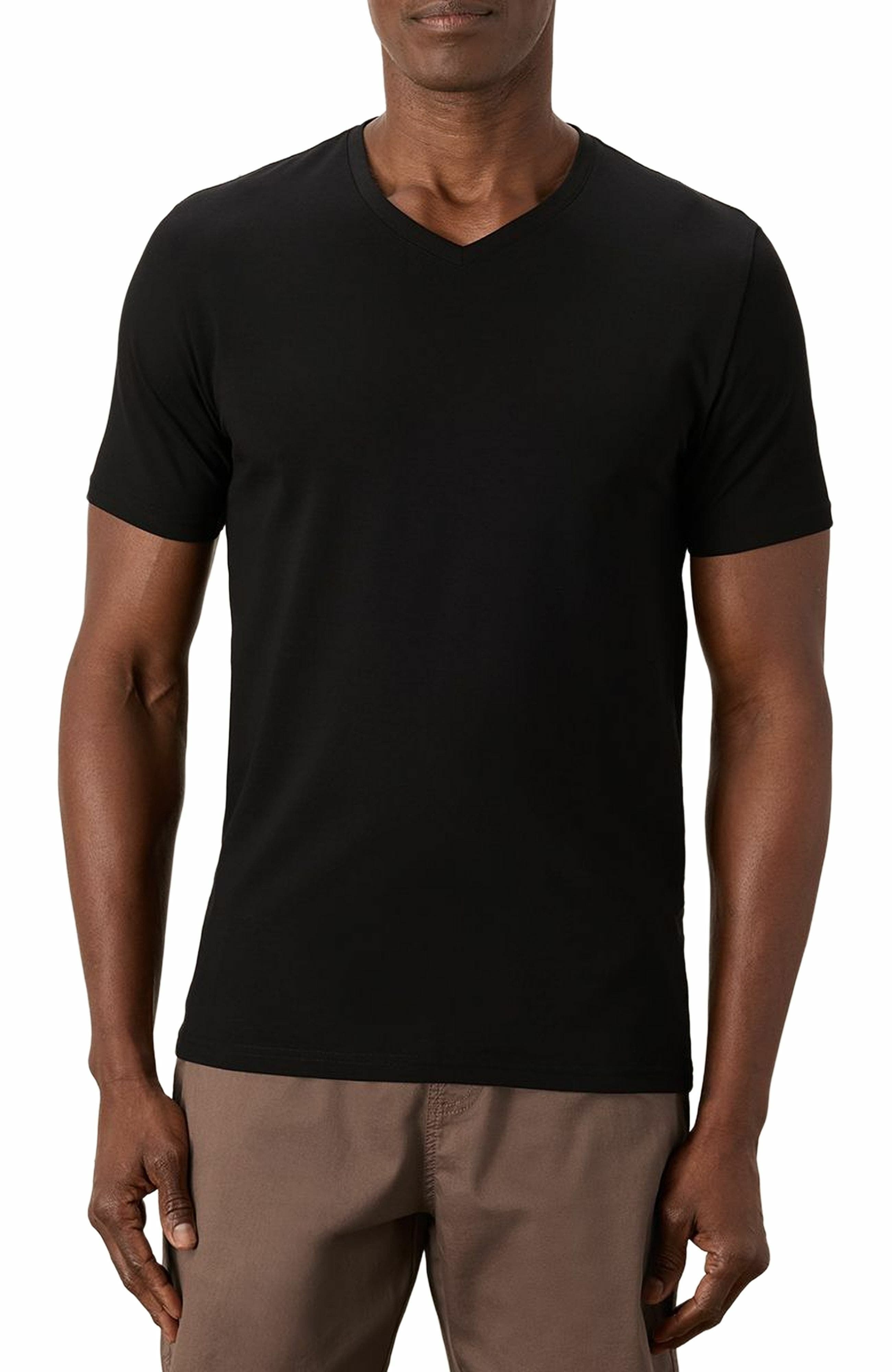 Luxe Stretch Jersey Slim V-Neck Tee - image 2
