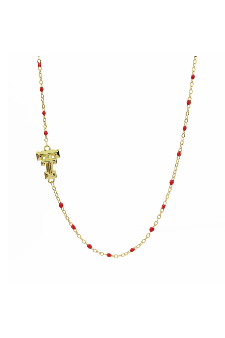 Texas Tech University Side Necklace, Main, color, Yellow Gold