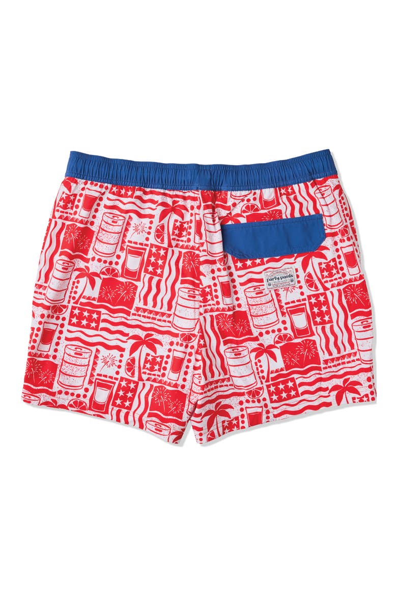 Pourth of July Happy Hour 5-Inch Swim Trunks, Alternate, color, CREAM