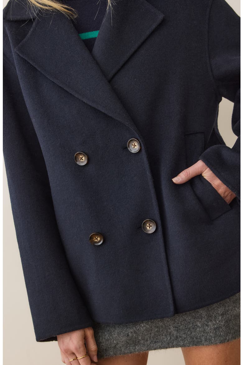 Colette Wool Blend Peacoat, Alternate, color, NAVY