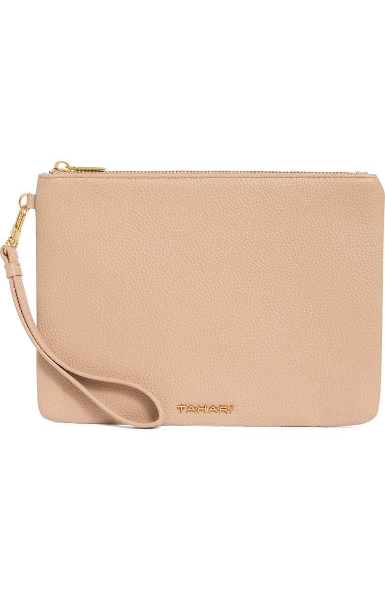 T Tahari Marty Clutch, Main, color, Wheat Block