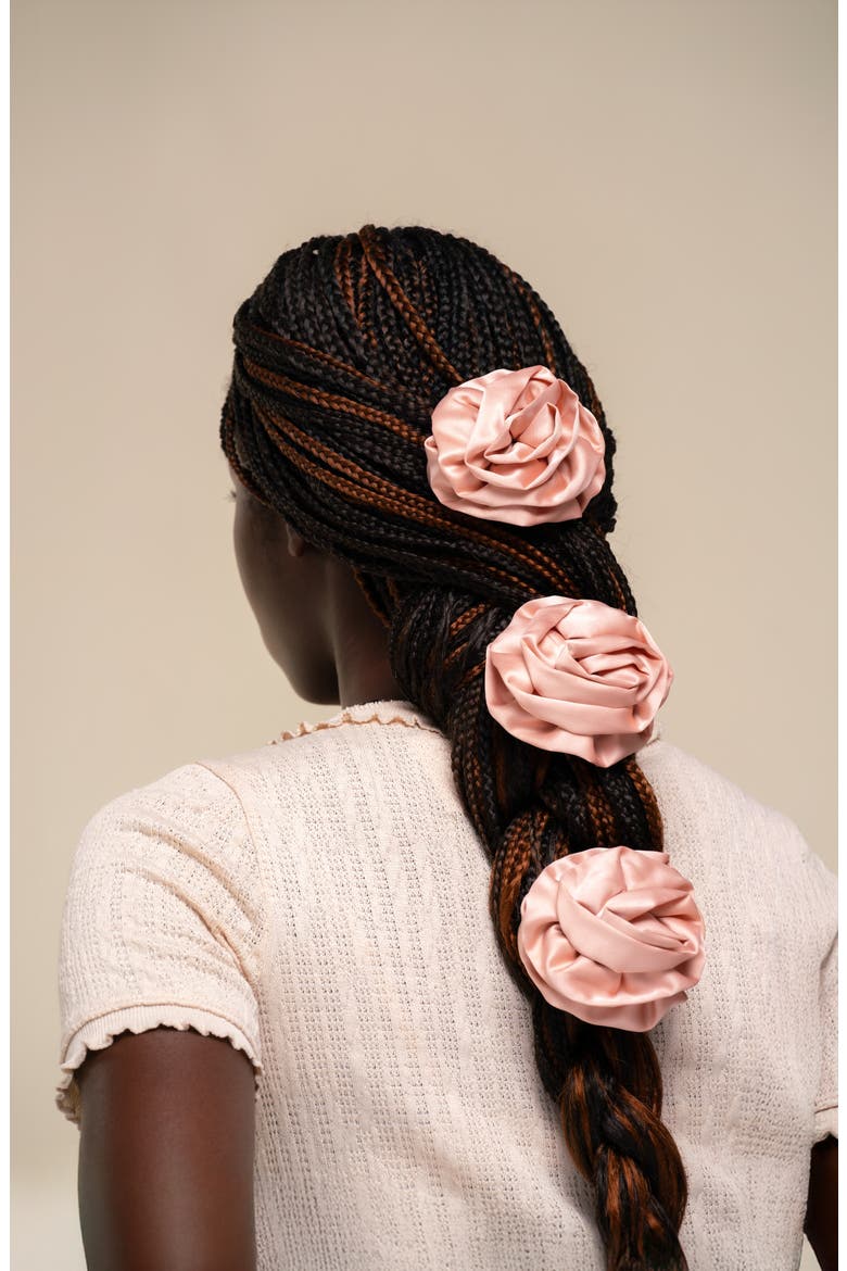 Rosette Cloud Hair Clip, Alternate, color, TERRACOTTA