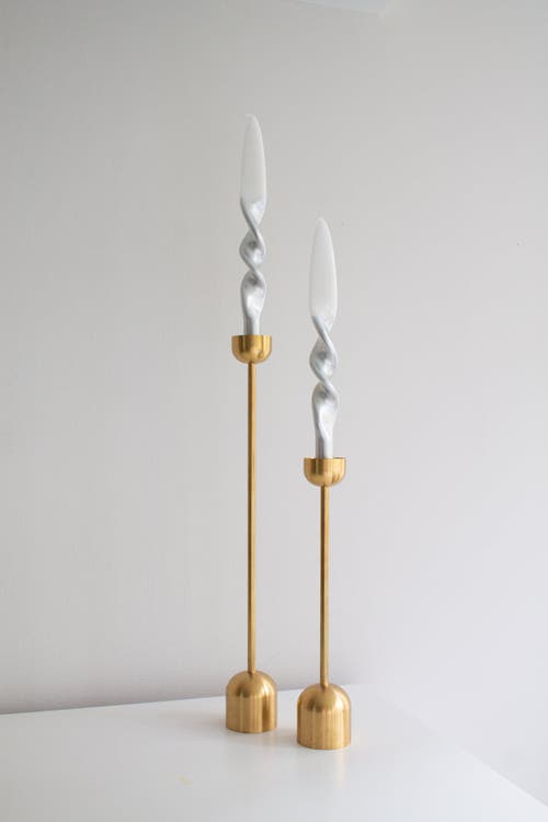 The Parmatile Shop Taper Candle Set In Gold