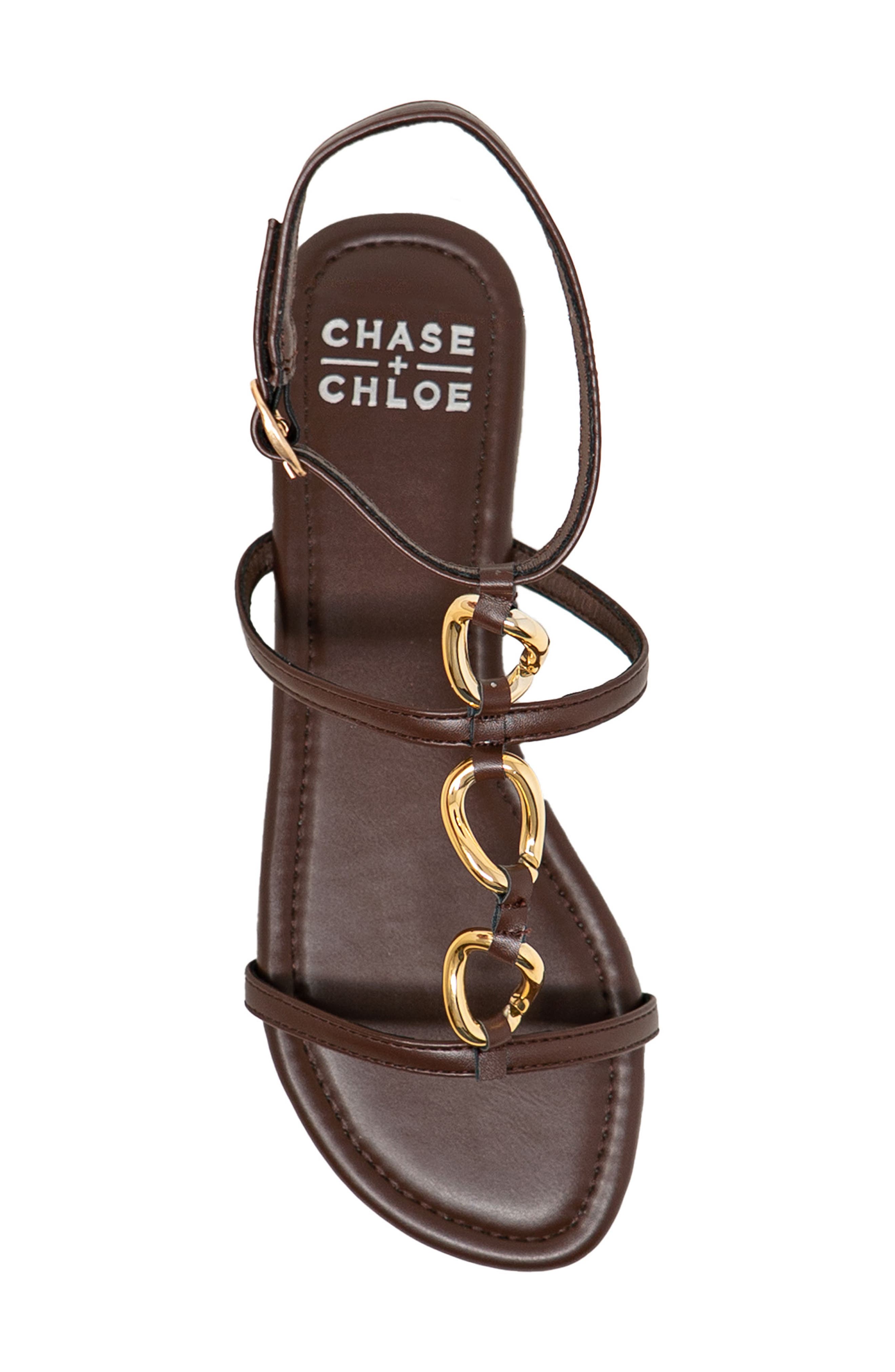 Ankle Strap Flat Sandal, Alternate, color, BROWN