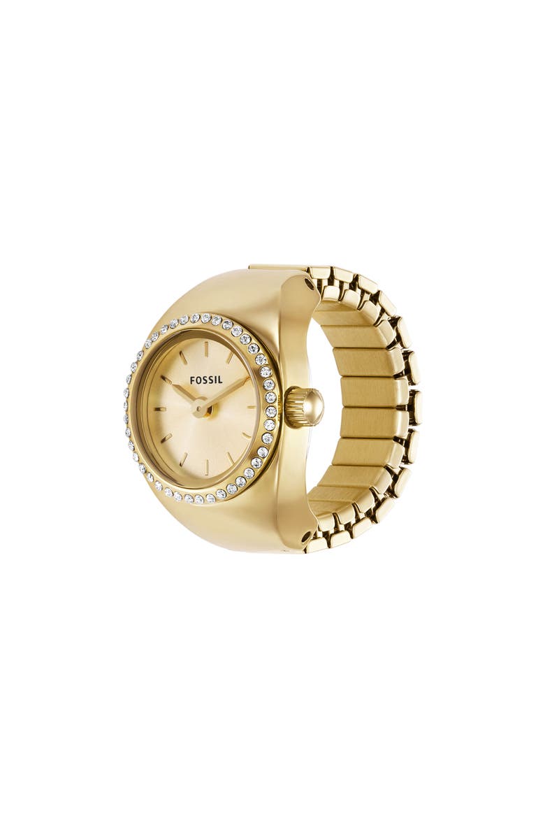 Glitz Crystal Ring Watch, 15mm, Main, color, GOLD