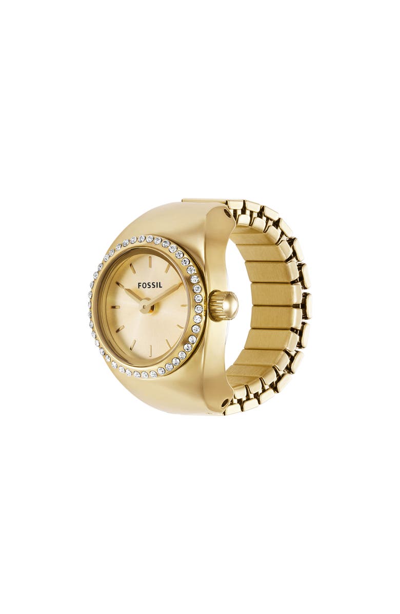 Fossil Glitz Crystal Ring Watch, 15mm, Main, color, Gold