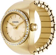 Fossil Glitz Crystal Ring Watch, 15mm