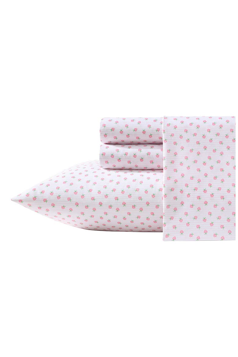 Sweet Lady Bug Print Microfiber Sheet Set, Main, color, LT-PASTEL PINK
