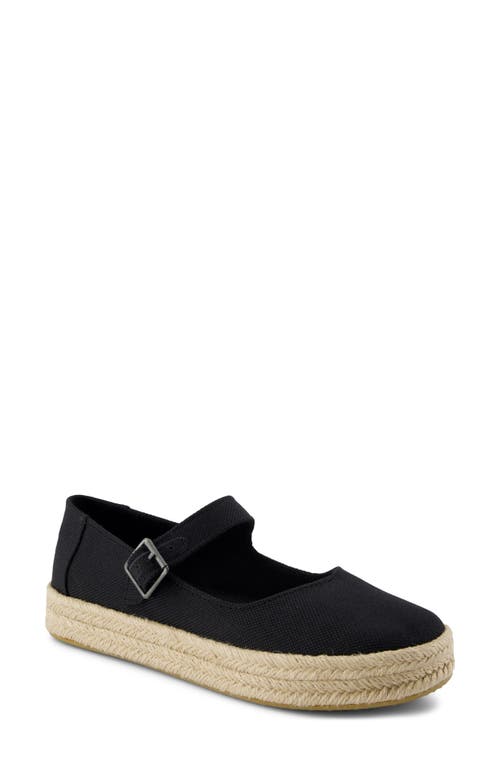 Toms Carolina Mary Jane Platform Espadrille Slipon In Black
