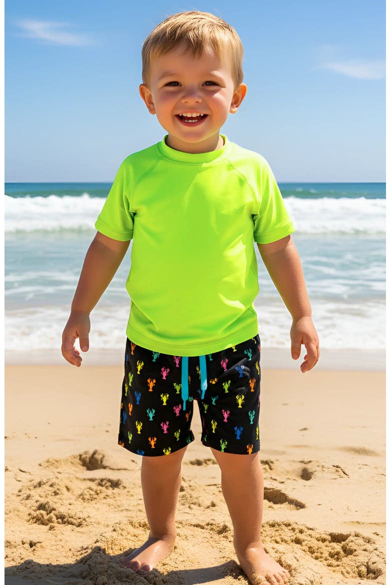 Zuma Neon Lime Short Sleeve Rashguard, Alternate, color, Lime