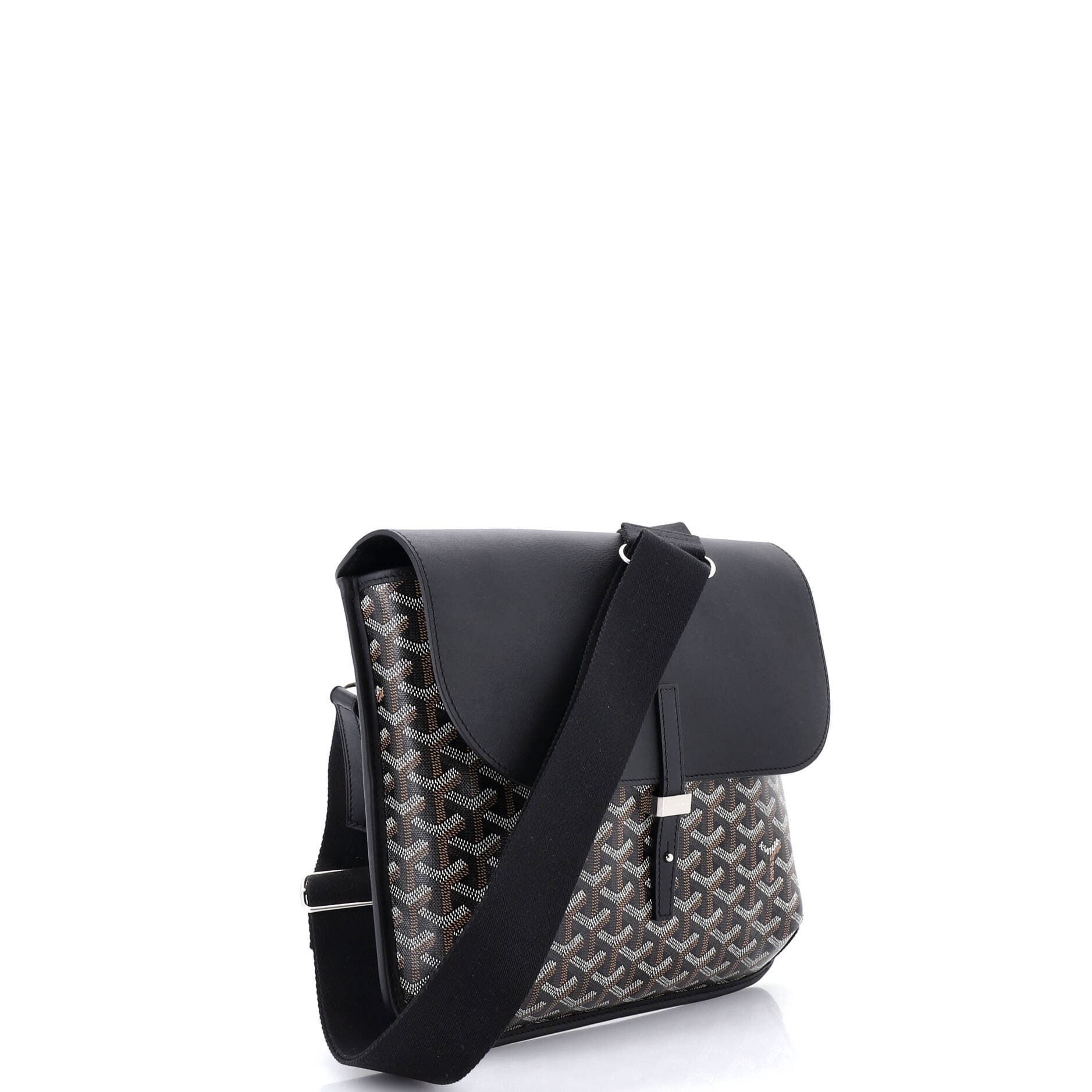 Pre-Owned Goyard Coursier Messenger Bag Coated Canvas and Leather, Alternate, color, Black