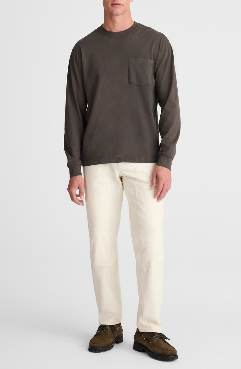 Madewell The Vintage Long Sleeve Pocket T-Shirt, Alternate, color, Almost Black