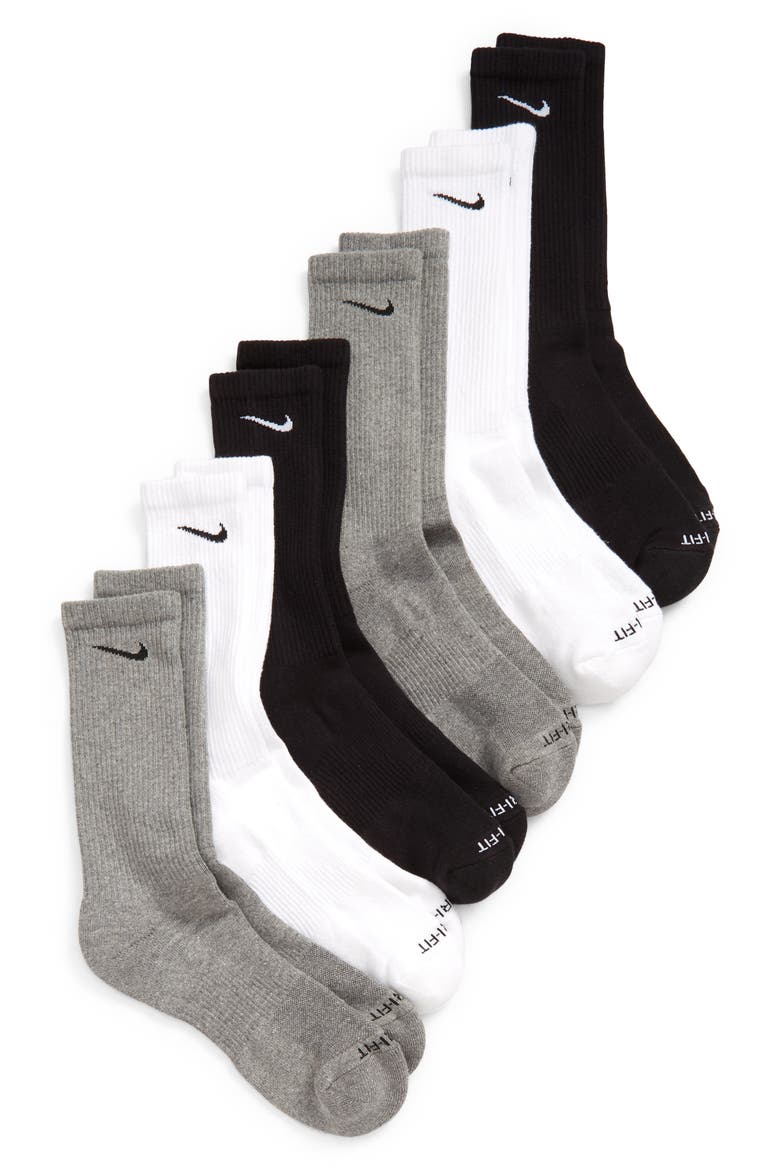 Assorted 6-Pack Everyday Plush Cushion Crew Training Socks, Main, color, MULTICOLOR