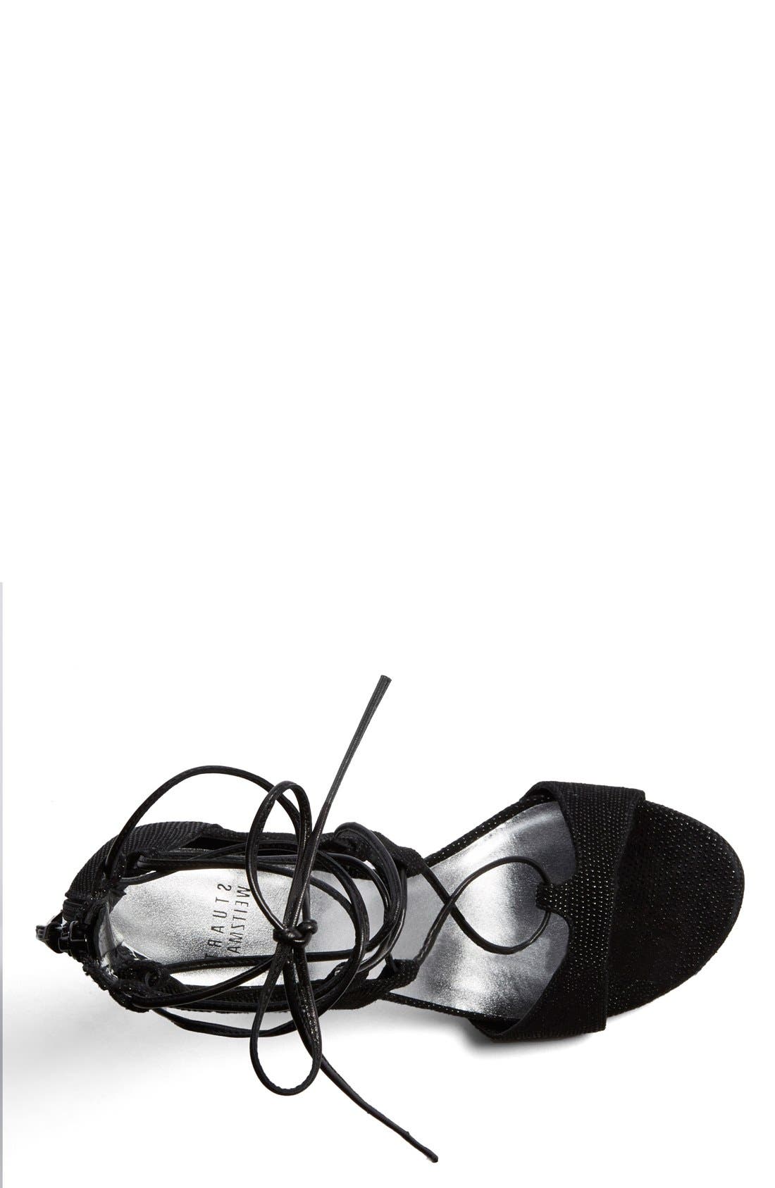 Stuart Weitzman Leg Wrap High Dress Sandal, Alternate, color, 