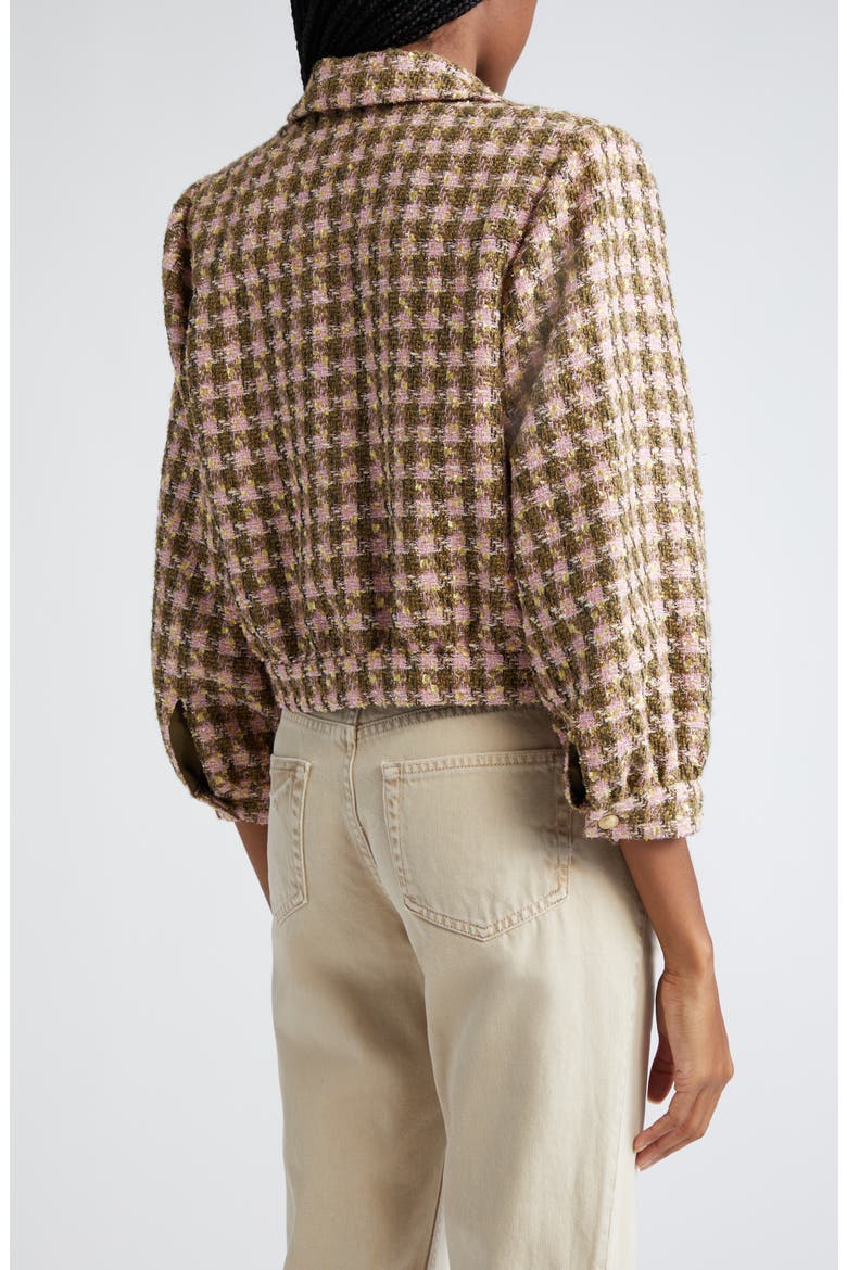 Bridges Tweed Crop Jacket, Alternate, color, ARMY/LT PINK MULTI