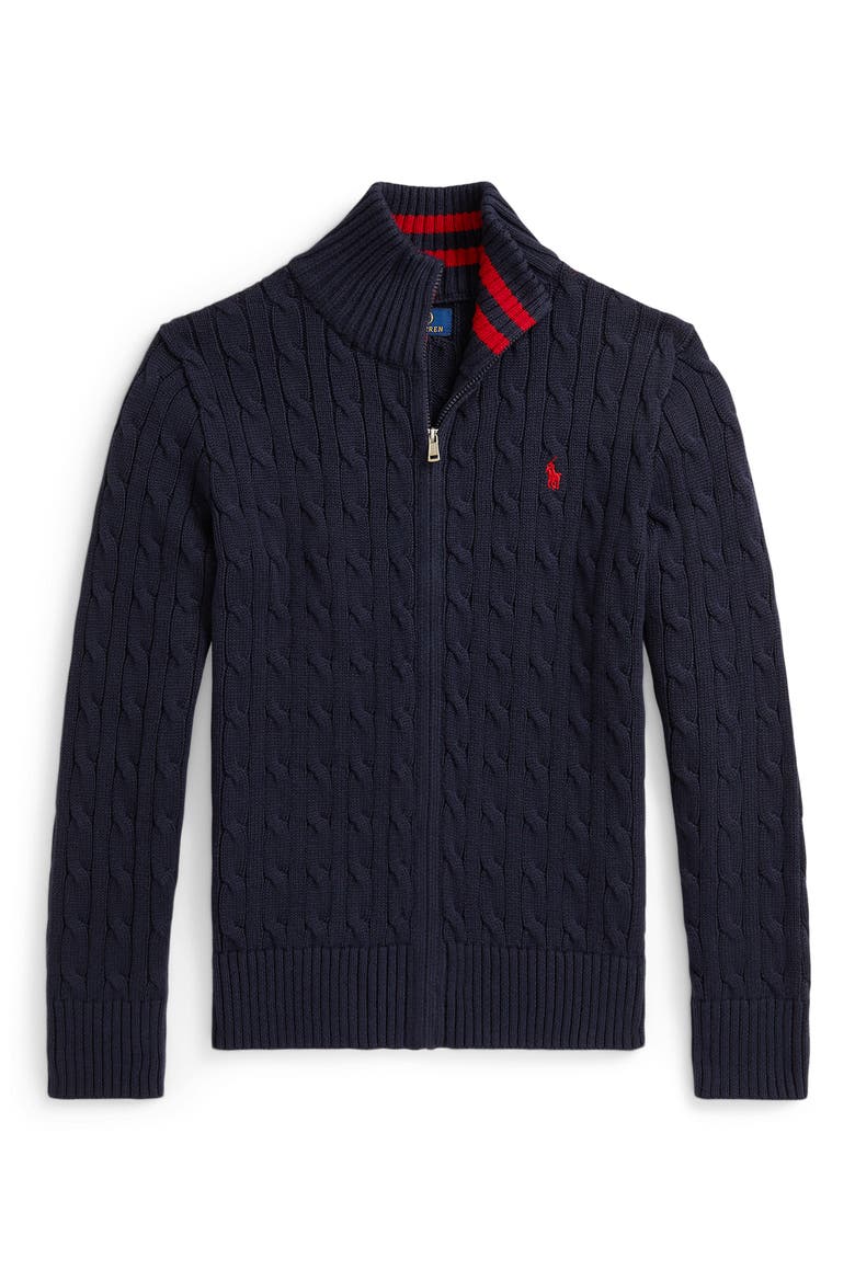 Cotton Cable Zip Cardigan (Men) | Nordstrom