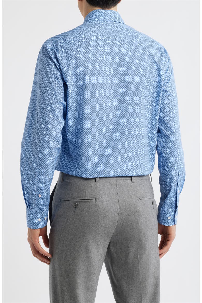 Trim Fit Geometric Print Cotton Dress Shirt, Alternate, color, BLUE