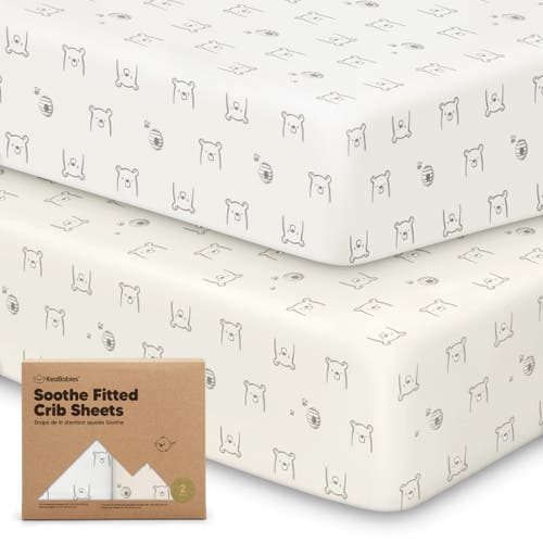 Keababies Soothe Fitted Crib Sheet In Bumble Bear