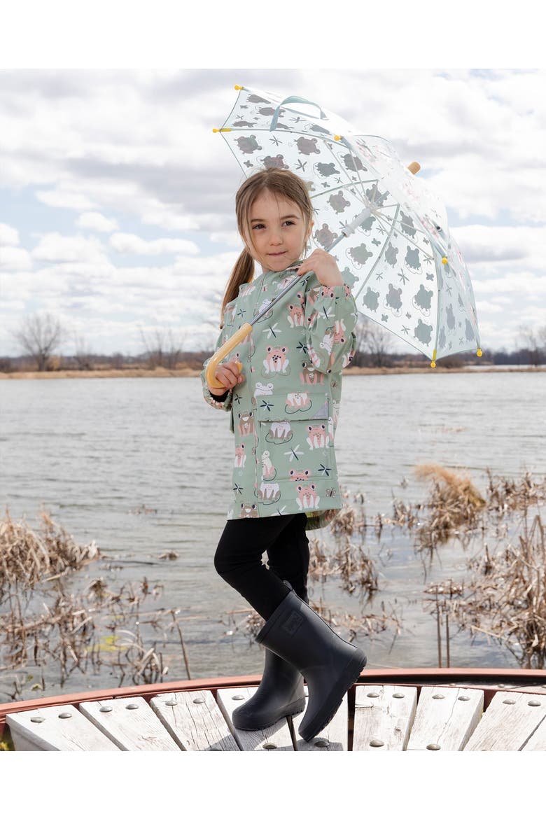 Polyurethane Frog Rain Jacket, Alternate, color, Green with Frog Print