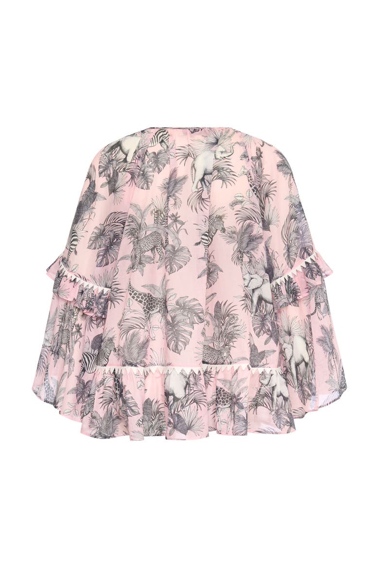 Printed Batist Blouse With Ruffles, Alternate, color, Powder Rose