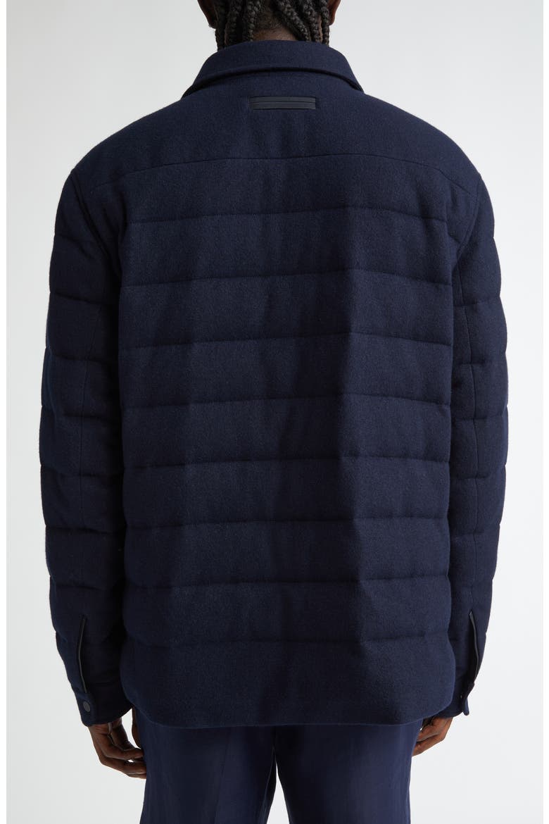 Oasi Quilted Water Repellent Cashmere Down Shirt Jacket, Alternate, color, NAVY