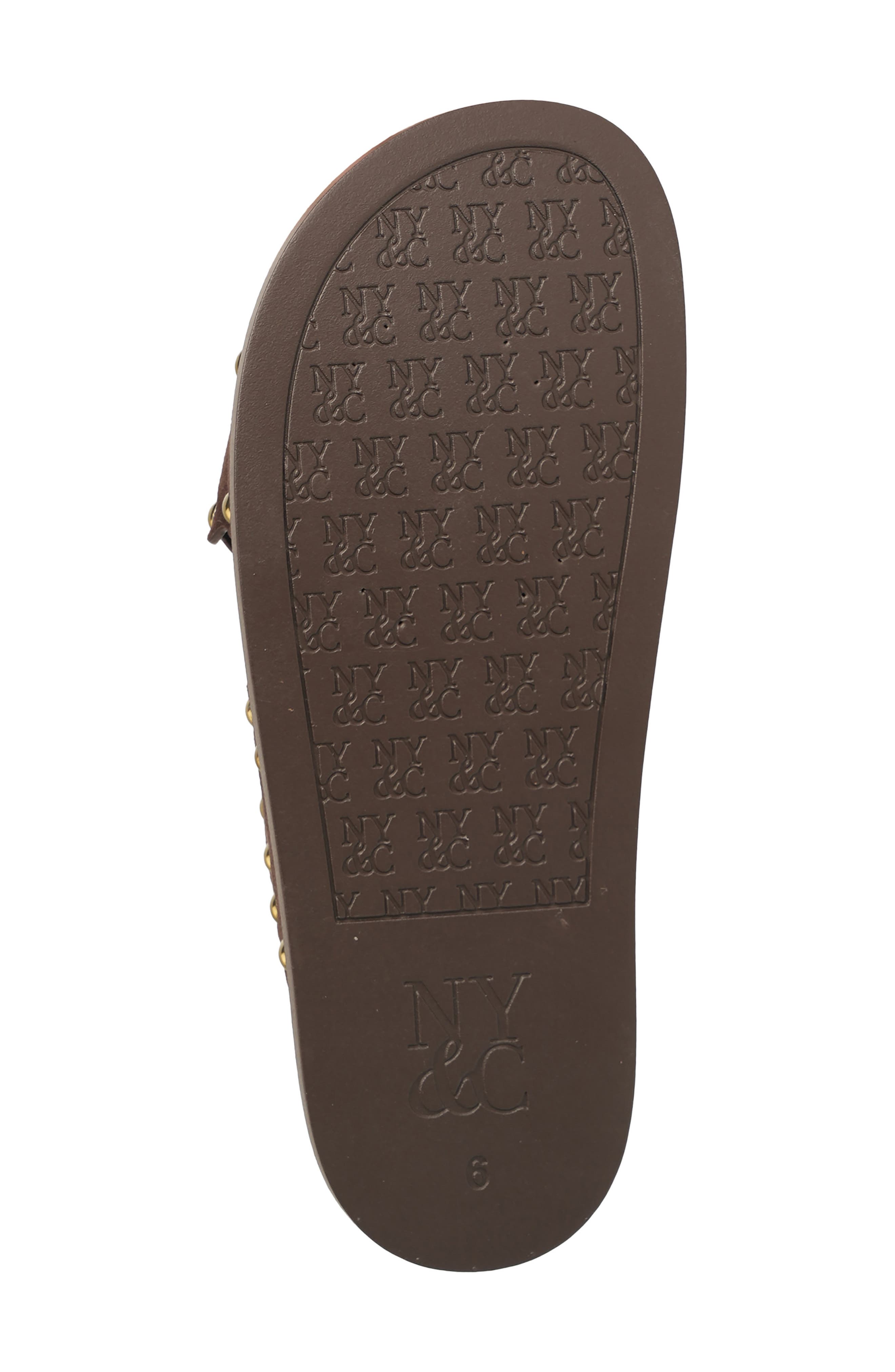 Barnett Stud Crisscross Slide Sandal, Alternate, color, CHOCOLATE