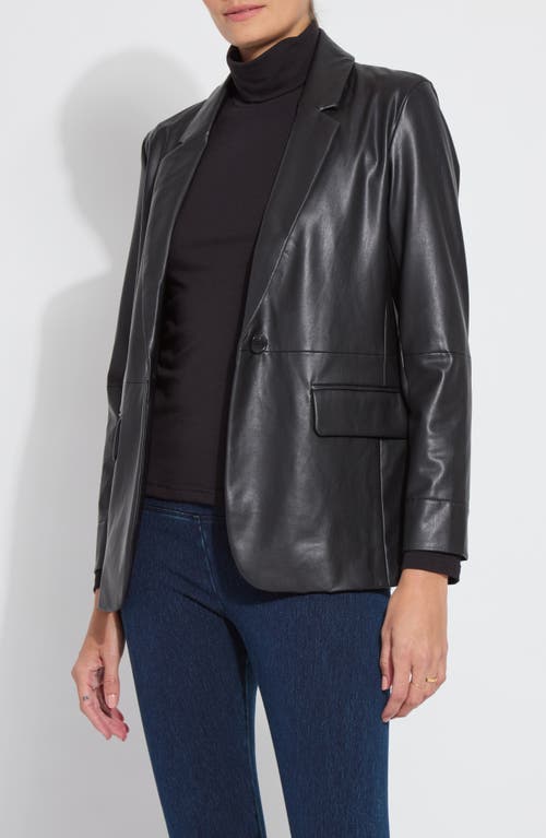 'Lyssentials Faux Leather Blazer in Black  product