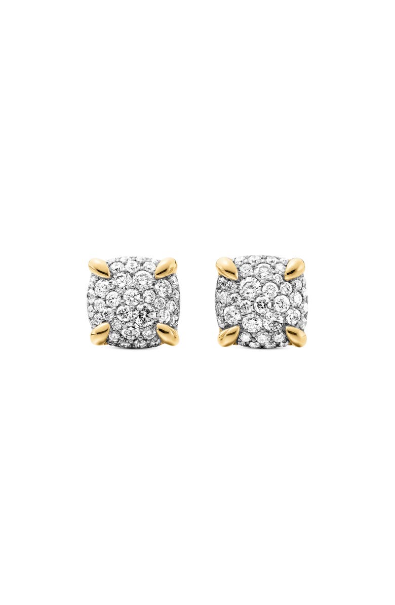 David Yurman Chatelaine<sup>®</sup> Stud Earrings in 18K Gold & Pavé Diamonds, Main, color, Diamond