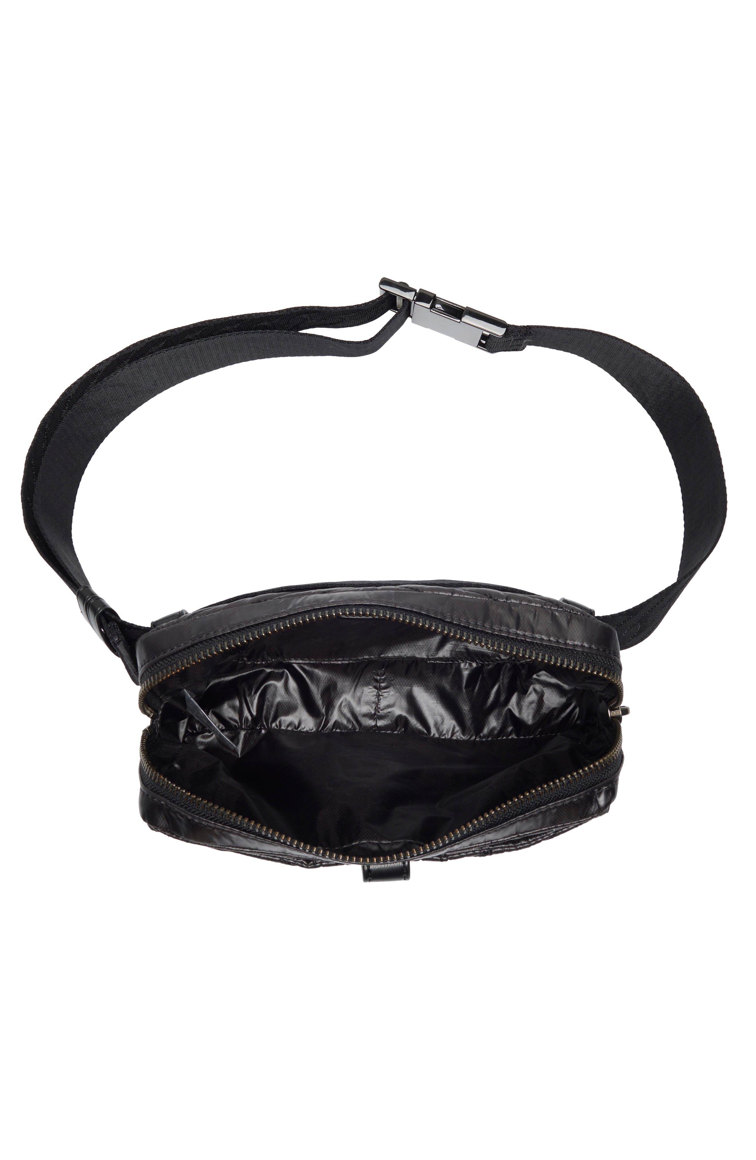 Rebecca Minkoff Edie Quilted Nylon Belt Bag, Alternate, color, Black