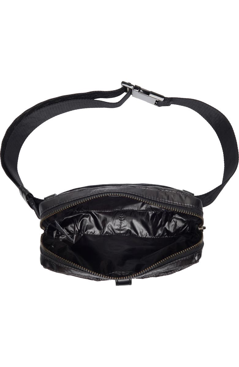 Rebecca Minkoff Edie Quilted Nylon Belt Bag, Alternate, color, Black