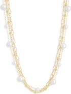 NORDSTROM RACK Faux Pearl Demi Fine Layered Chain Necklace