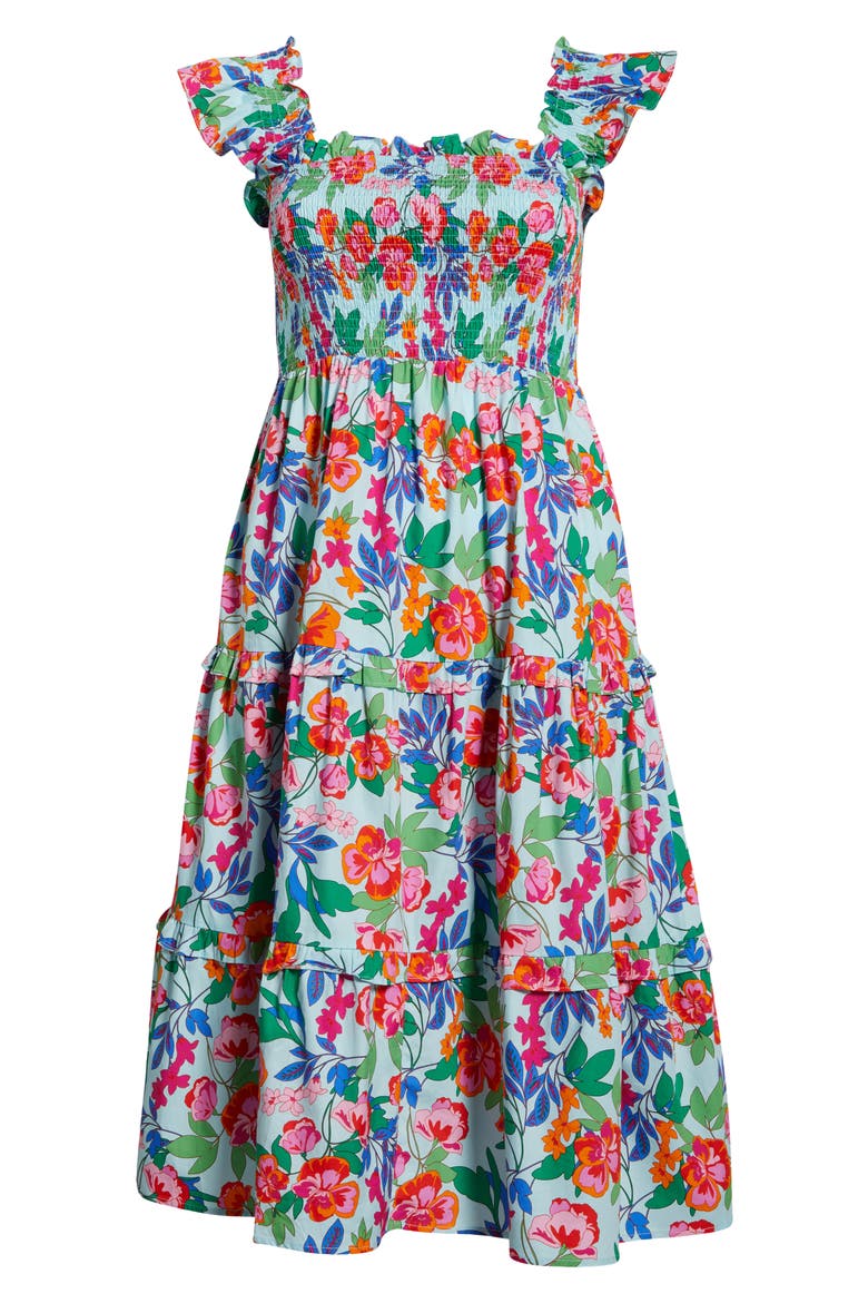 Orlena Floral Cotton Sundress, Alternate, color, BLUE/ GREEN