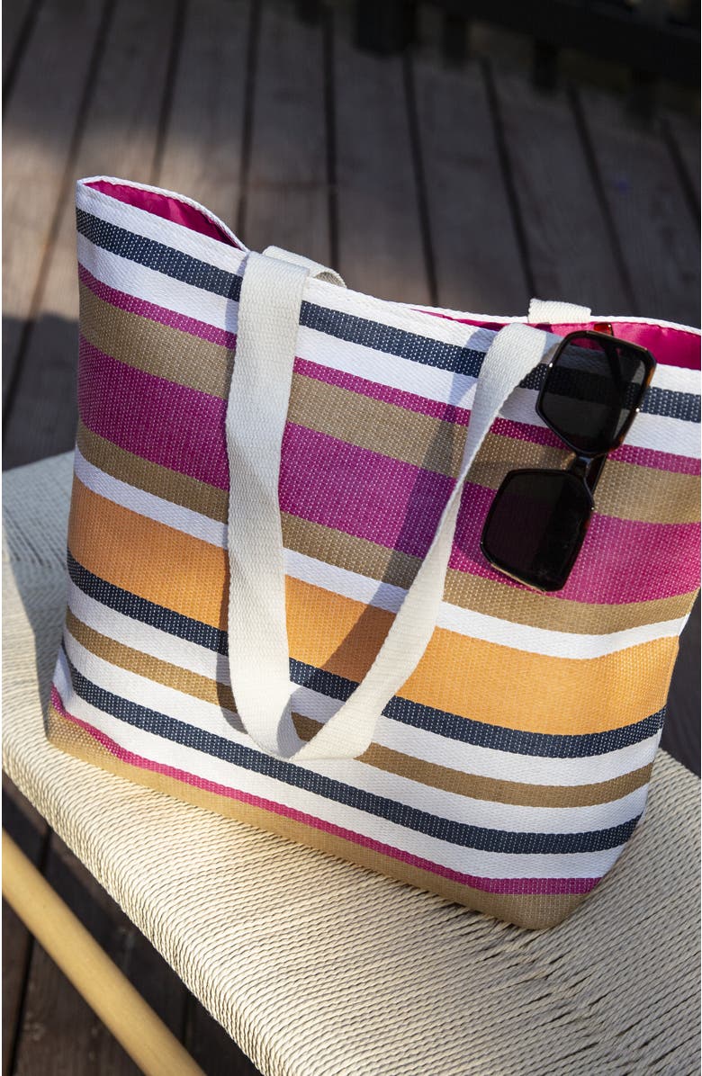 Youzey Striped Beach Tote, Alternate, color, Mulit-Color
